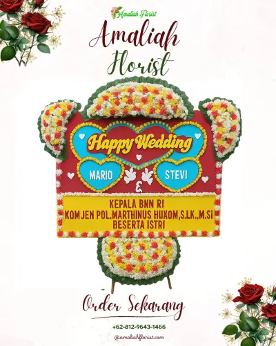 Karangan Papan Bunga Pernikahan di Ngendrokilo